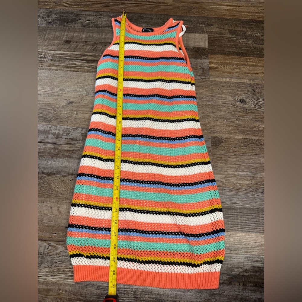 Art Class Girls Knit Stripe Sweater Dress Size L 10-12 Multicolor Sleeveless - Picture 4 of 7